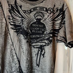 House Of Blues Graphic Tee Men’s Medium Gray